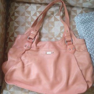 Peach Leather Perlina Handbag